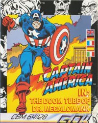 Captain America: The Doom Tube of Dr. Megalomann Commodore 64  box art